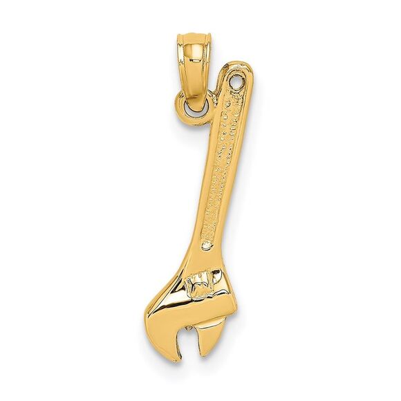 14k Yellow Gold 3-D Adjustable Wrench Charm
